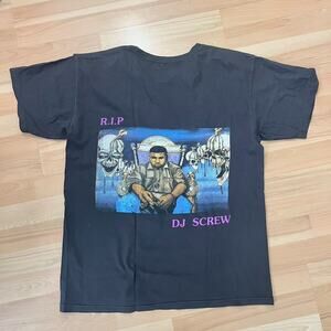2018 Travis Scott RIP DJ Screw Shirt Black Astroworld Merch Tour Rap Rare Sz L
